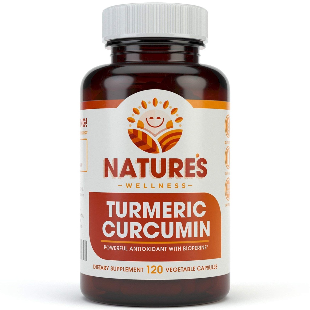 1600mg curcumina erboristica biologica w/bioperina e pepe nero | Non OGM | Supporto misto naturale | Potenziamento più alto con 95% Curcuminoidi standardizzati | Gluten Free | 120 Caps vegetariani