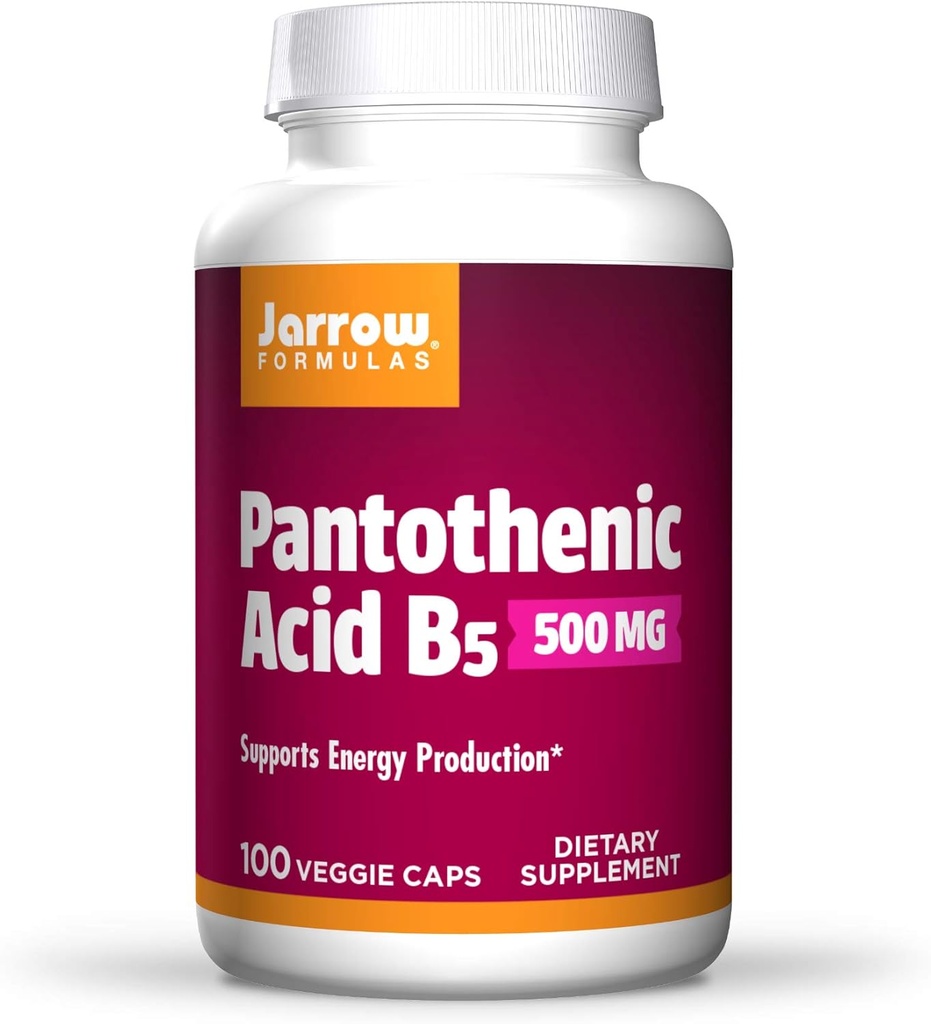 Jarrow Formulas Acido Pantotenico B5 500 mg - 100 Caps Veggie - Vitamina B Essenziale - Energy Production & Metabolism Support - 100 Serve, Confezione da 3
