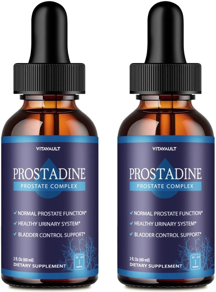 Prostadina, Potent Prostate Support Liquid Drops, Prostadina ad alta frequenza per il benessere globale della prostata, Easy-to-Use Dropper Form (2 Pack)