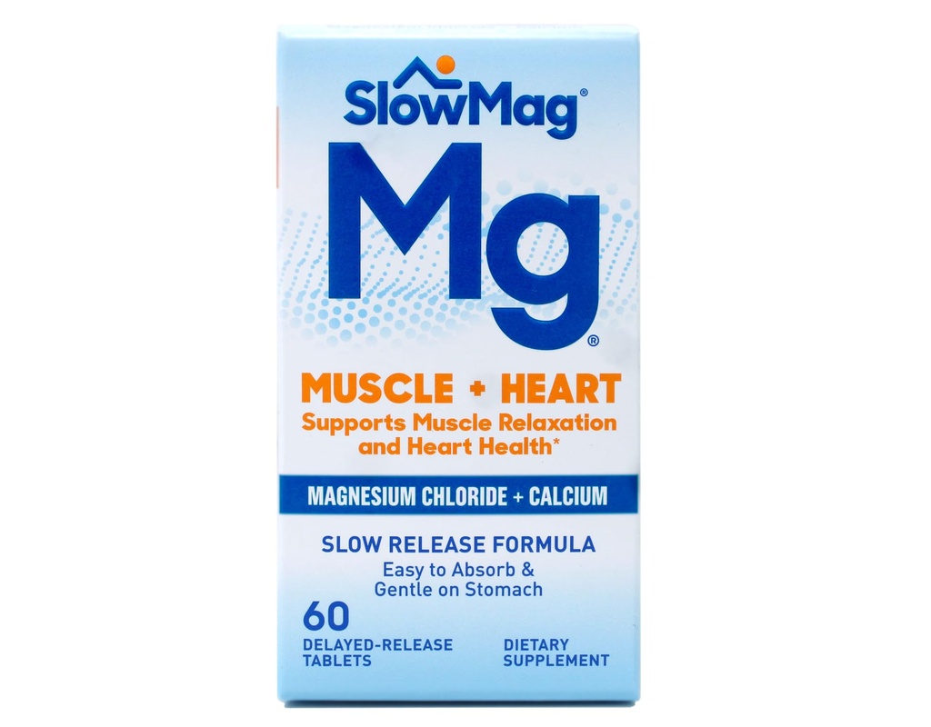 Cloruro di Magnesio Slow-Mag con calcio, imballaggio può variare, 60 conteggio (pacchetto di 3)