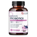 PRObiotici NATURE TARGET per le donne, 100 miliardi di CFU Probiotici con enzimi digestivi e prebiotici, Probiotici vaginali con mirtillo per la salute del tratto urinario, pH Balance, 90 capsule vegetali