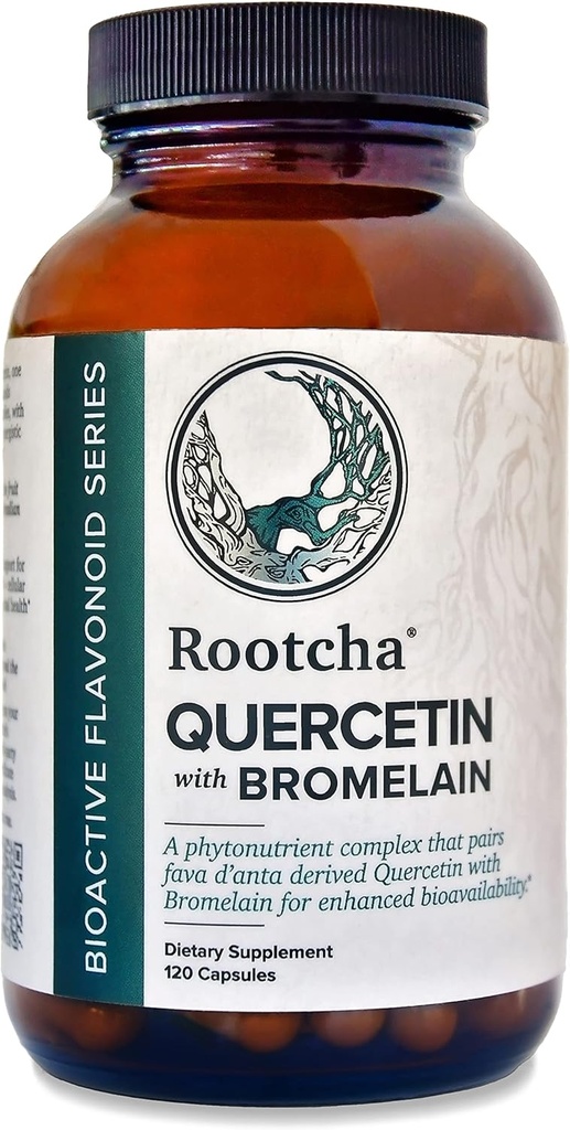 Quercetina con Bromelain - Bioactive Fava d'anta Derived Quercetin con 2400 GDU/g Bromelain 120 capsule