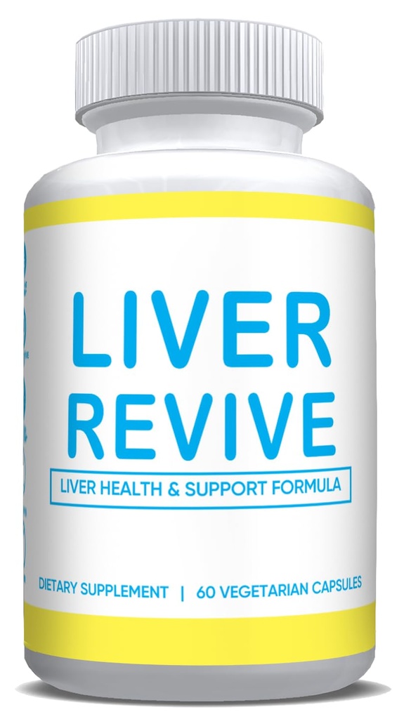 Riparazione della formula del fegato Revive Natural Detox, Cleanse & Support w/ Carchoke, Cardo del latte, Radice di dadelion, Piedi di barbabietola, Latte Thistle Liver Defense Supplemento al fegato sano Funzione 60 capsule vegetariane