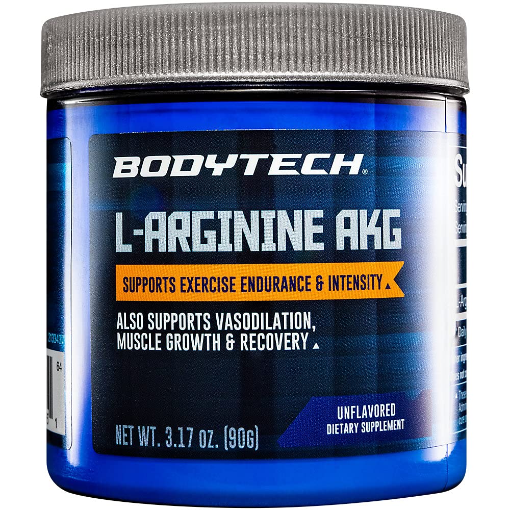 BODYTECH L-Arginina AKG 3000MG - Supporta Esercizio Endurance & Intensity, Crescita del muscolo & Recupero, Vasodilazione, Ossido nitrico (3.17 Polvere di oncia)