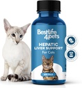 Supporto epatico del fegato per gatti dissolvibile,Homeopathic, supplemento felino digestivo per il detox del fegato e l'assorbimento nutriente 100% tutto naturale, facile da dare, privo di sostanze chimiche o additivi, 400 pillole