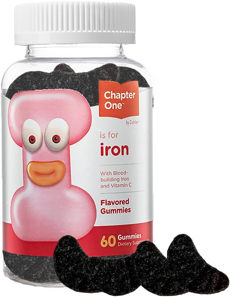 Zahler Chapter One Iron Gummies, Iron Gummies Supplement con vitamina C, Kosher, 60 Gummies aromatizzati (5MG)