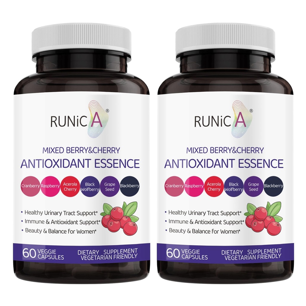 Super Antiossidante supplemento per le donne - pelle, invecchiamento sano, Immune & Urinary Tract Support con mirtillo, semi di uva e miscela di bacche | Complesso nutrizionale | Capsule vegani