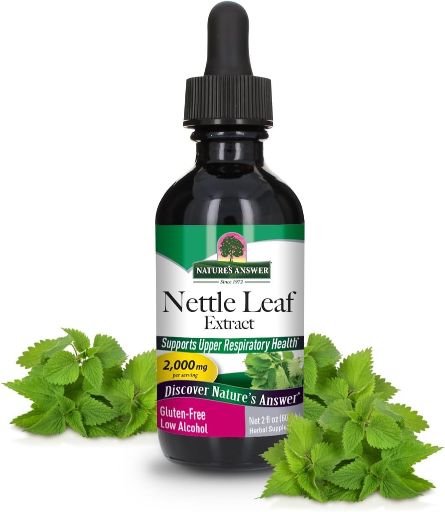 La risposta della natura nettle Leaf con alcool organico, 2-Fluid Ounces | Supplemento di erbe | Promuove la morte immunitaria | Non OGM, Kosher, senza glutine
