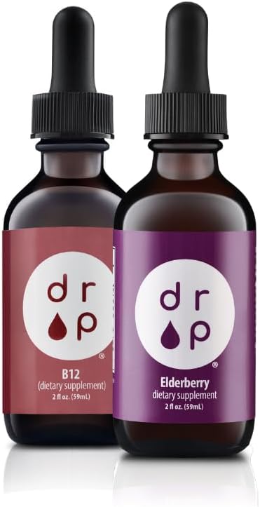Goccia Integratori Liquidi Elderberry Gocce e Vitamina B12 Gocce Bundle