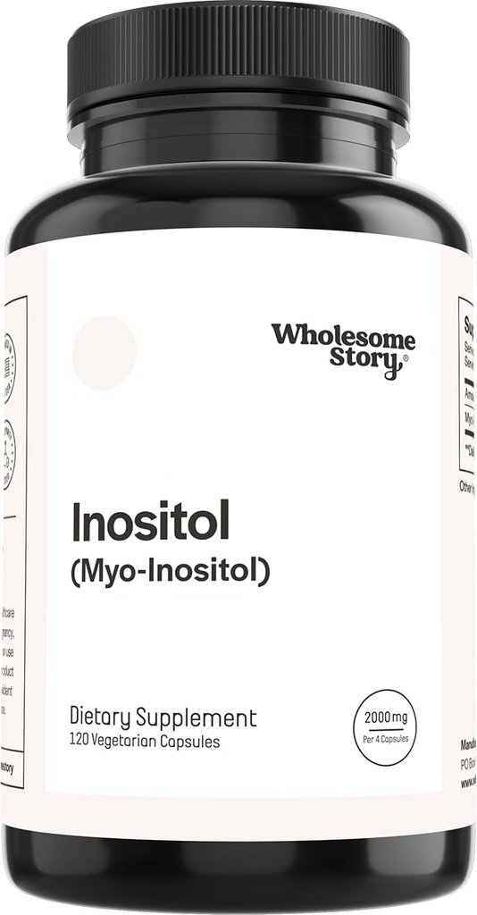Intero Story Myo-Inositol Supplemento | Capsule Inositol Powder | Myoinositol | 2000mg Per Serving | 500mg Per Capsule | Male e Femmina Fertilità Supplemento | Vitamina B8 | 120 Capsule