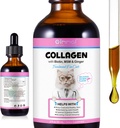 Collage liquido per gatti pelle e cappotto supplemento per gatti collagene per gatti supporto Itch Relief, Joint Health Cat Collagen Goccia con Allergie, Bovine Collagen, Vitamina C, Biotina, MSM 2 fl.oz