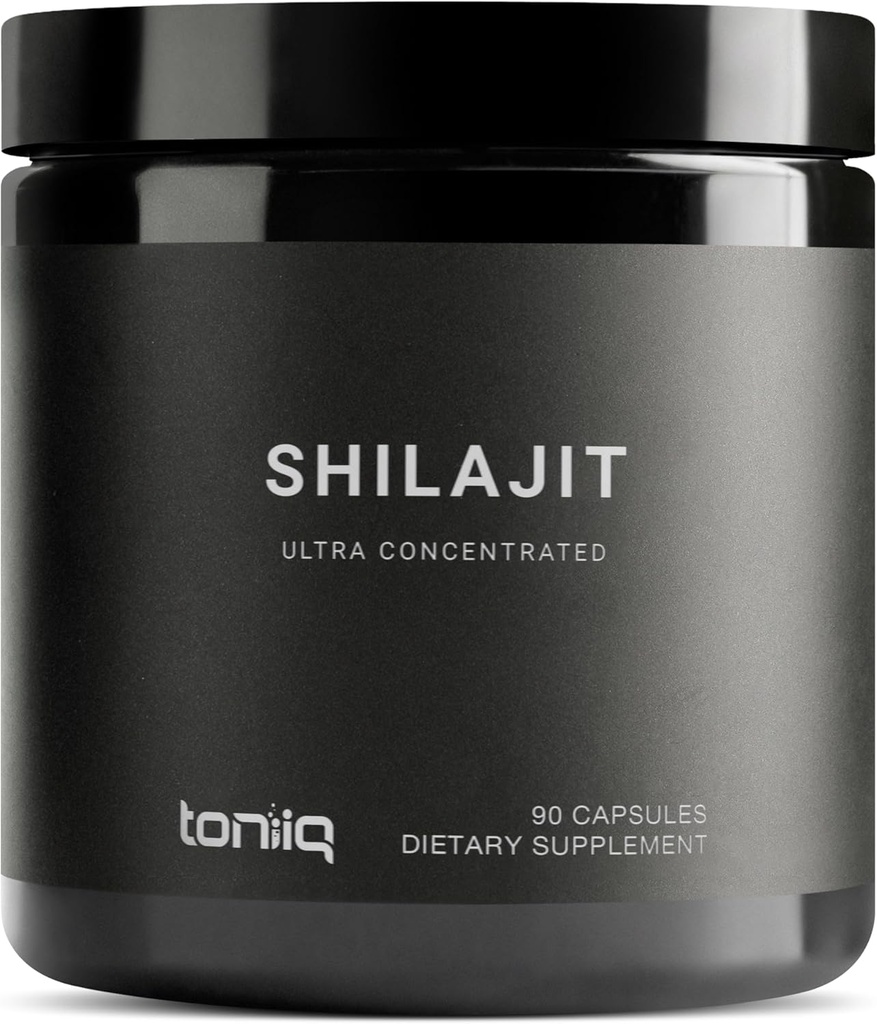 Toniiq Ultra Concentrato 40% Shilajit acido Fulvico per gli uomini - Pure 10:1 Extra-Third Party Testato 10x Potency Capsules - Alta potenza e minerali Trace - Made in GMP Certified Facility
