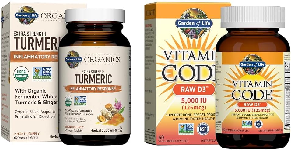 Giardino della vita Risposte infiammatorie e Vitamina D3 Integratori Alimentari Magre, 60 compresse & 60 capsule