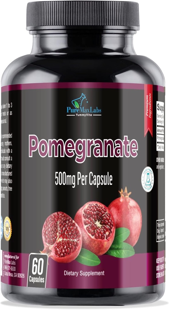 Capsule di melograno - 500 mg, superfood antiossidante - 60 capsule