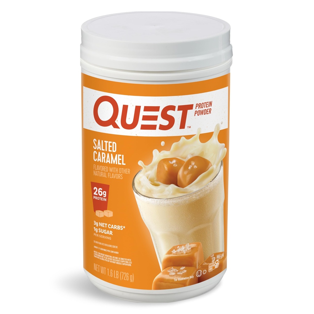 Quest Nutrition Polvere di proteina di Caramel salata, 26g Protein, 1g Zucchero, Carbo basso, Senza glutine, 1.6 Pounds, 24 Serve