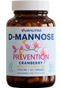Cranberry D Mannose Capsules — D Mannosio con Mirtillo, Hibiscus & Dandelion, 2000 mg/giorno – Supporta la salute del tratto urinario & Comfort – 120 capsule vegetali