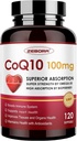 CoQ10-100mg-Softgels con PQQ, BioPerine & Omega-3, Coenzyme Q10 supplemento per l'assorbimento elevato, potente-antiossidante, cuore di supporto e produzione di energia