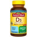 Vitamina D3 5000 IU (125 mcg) Softgels, Supplemento di vitamina D ad alta resistenza per il sostegno della salute di ossa e immuni, 180 conte, 180 giorni di alimentazione