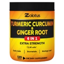 6 in 1 curcumina erboristica + capsule di zenzero, 95% curcuminoidi con zenzero, Bulbo di aglio, Bromelain, Moringa, Pepe nero - 120 capsule