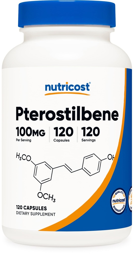 Nutricost Pterostilbene 100mg, 120 Capsule - Non OGM, Gluten Free