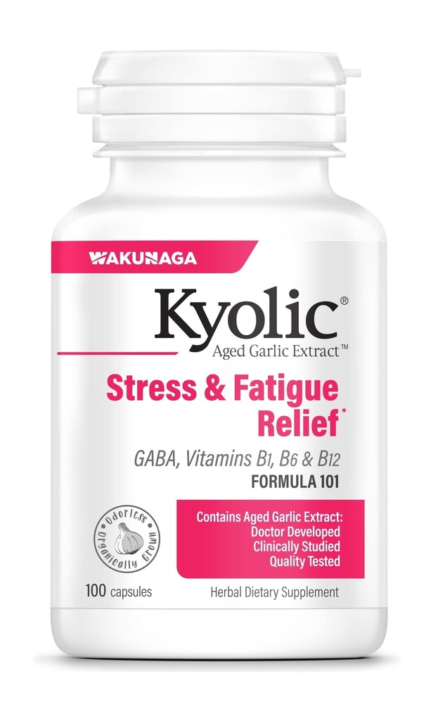 Estratto di aglio Kyolic Aged Formula 101, Stress and Fatigue Relief, 100 capsule.