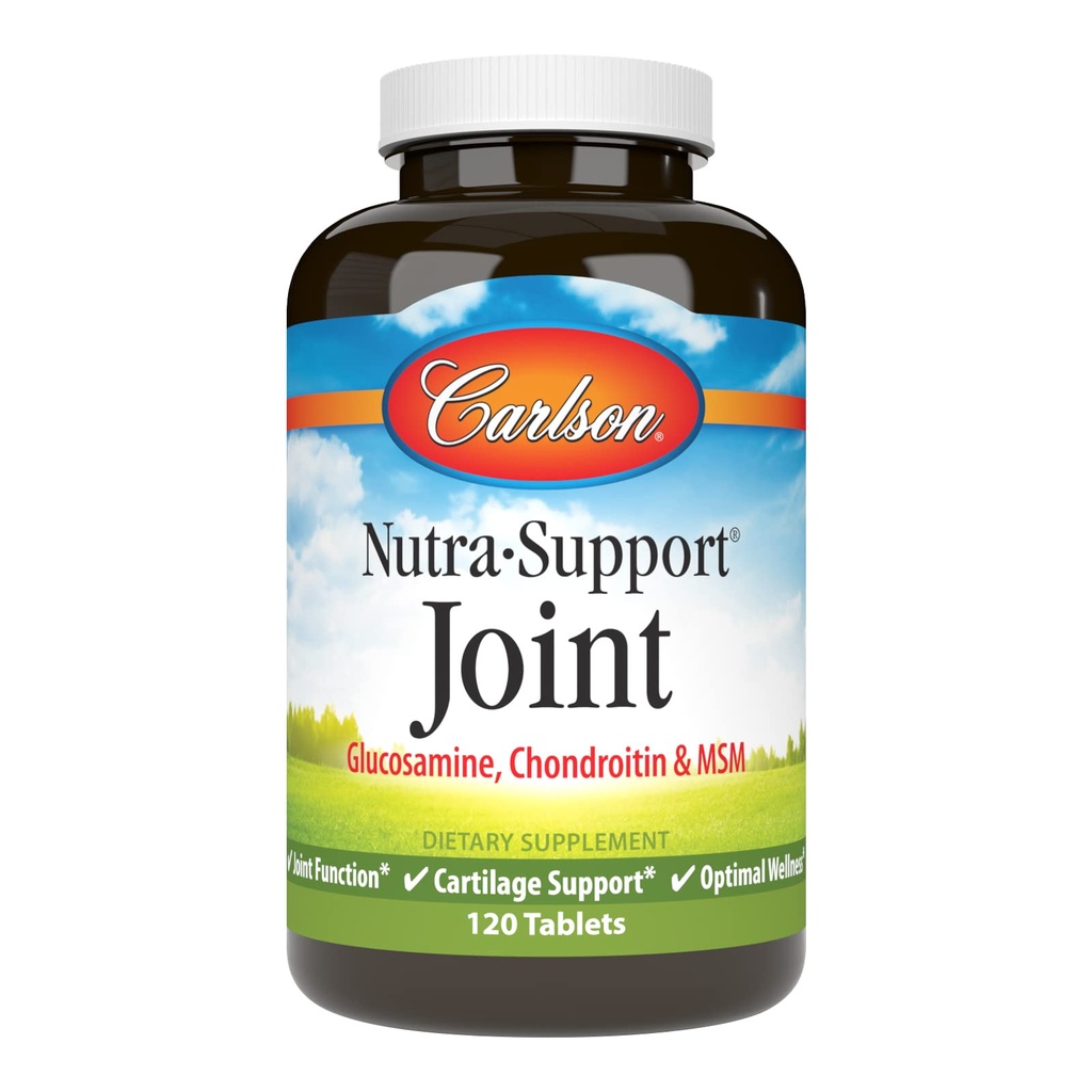 Carlson - Nutra-Support, Glucosamine Chondroitin & MSM, Joint Function, Cartilage Support & Optimal Wellness, 120 compresse
