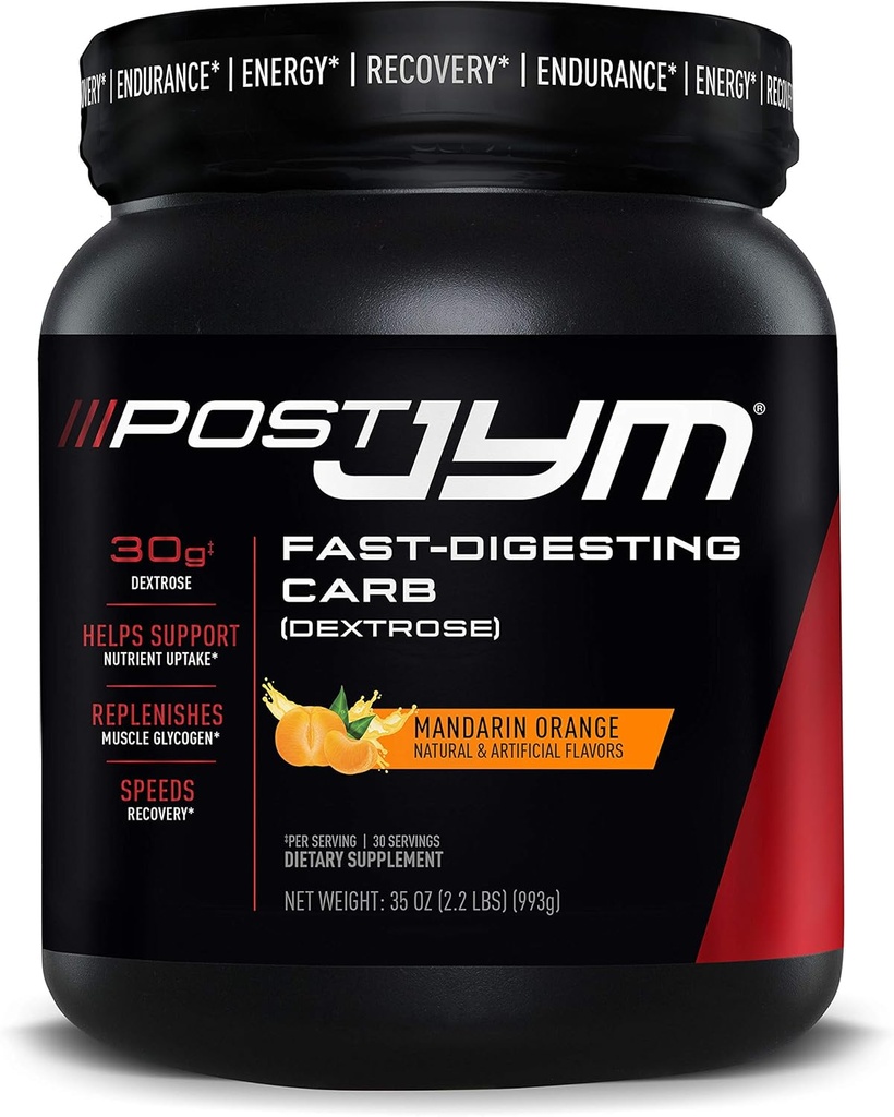 JYM Supplement Science Post Fast-Digesting Carb - Post-Workout Recovery Pure Dextrose, JYM Supplement Science, Mandarin Orange Flavor, 30 Serve
