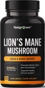 Natgrown Lions Mane Mushroom Supplemento Capsule - Organic Lion’s Mane Extract Nootropic Brain Supplemento per Uomo e Donne - Promuove Clarity Mentale, Focus e Memoria - Vegan Pills