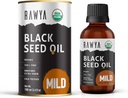 RAWYA Black Seed Oil - Pressato a freddo - Cumino nero Seed - Premium Nigella Sativa - Omega 3 6 9 - Kalonji per la pelle e capelli sani - Non OGM, Senza glutine - Olio Benessere - Sapore delicato - 3.4 Fl Oz