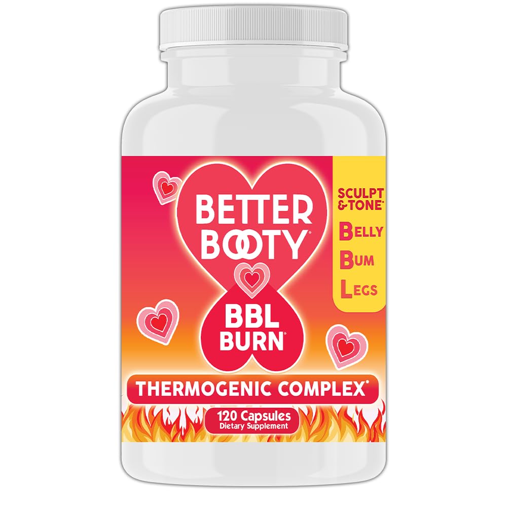 Migliore Booty BBL Burn Thermogenic Complex Capsule, Tono & Sculpt Belly, Bum + Legs w. Garcinia Cambogia, Guarana, Green Tea Ext, ALA, & Cayenne Pepper Supplement (120ct, 60 Servings)
