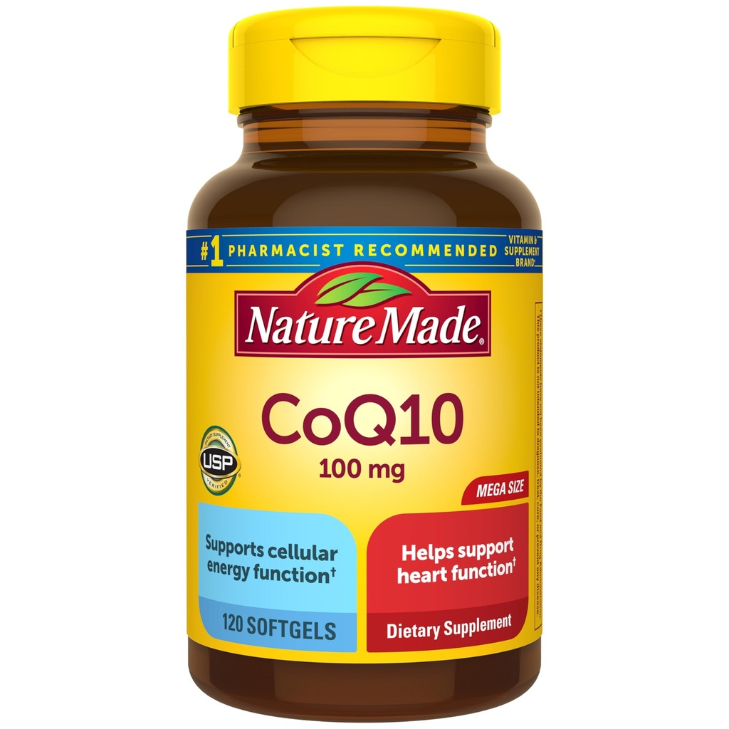 Natura Made CoQ10 100mg, Integratore alimentare per il supporto per la salute del cuore, 120 Softgels, 120 giorni di alimentazione