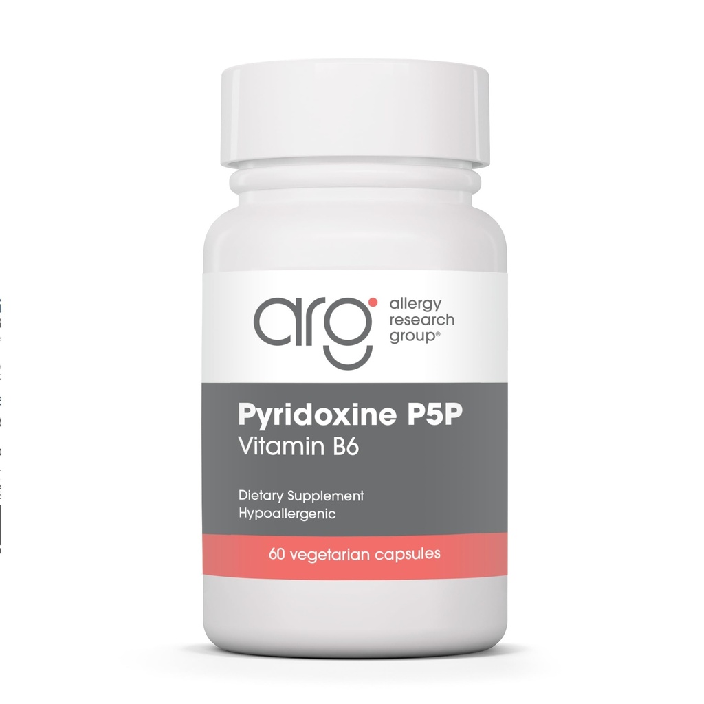 Allergy Research Group Pyridoxine P5P Supplement - Vitamina attiva B6 275mg, Pyridoxal-5-Phosphate, Supporto Metabolismo, Ipoallergenico, Capsule Vegetariani - 60 Conte