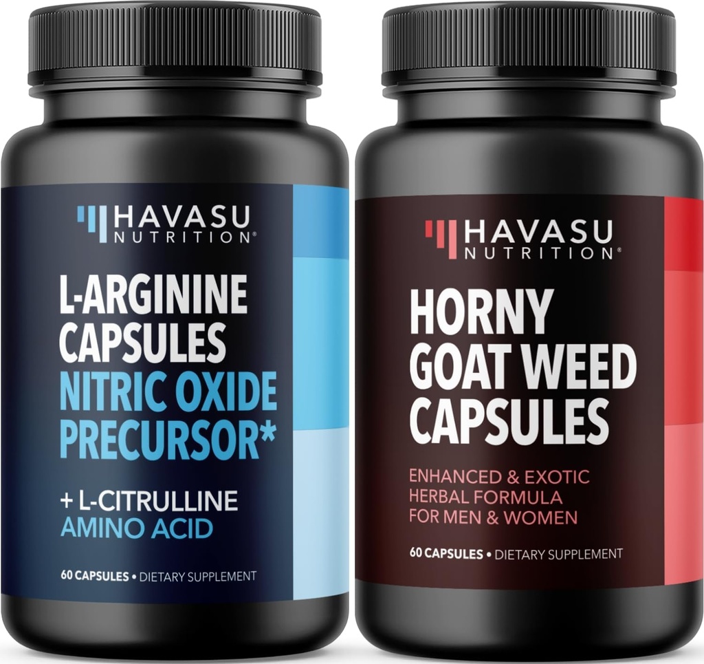 HAVASU NUTRITION Arrapato Goat Weed Capsule (30 Serve) & L Arginina L Citrullina Supplemento (30 Serve)