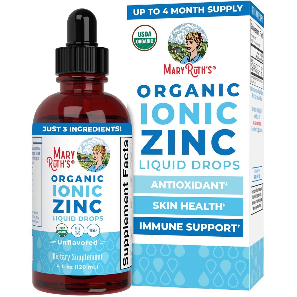 Integratore di zinco organico di MaryRuth per bambini e adulti | Supporto immunitario | Salute della pelle | Antiossidante | Metabolismo cellulare | Zinc Sulfate | Vegan | Non OGM | Sugar Free | Gluten Free | 4 oz