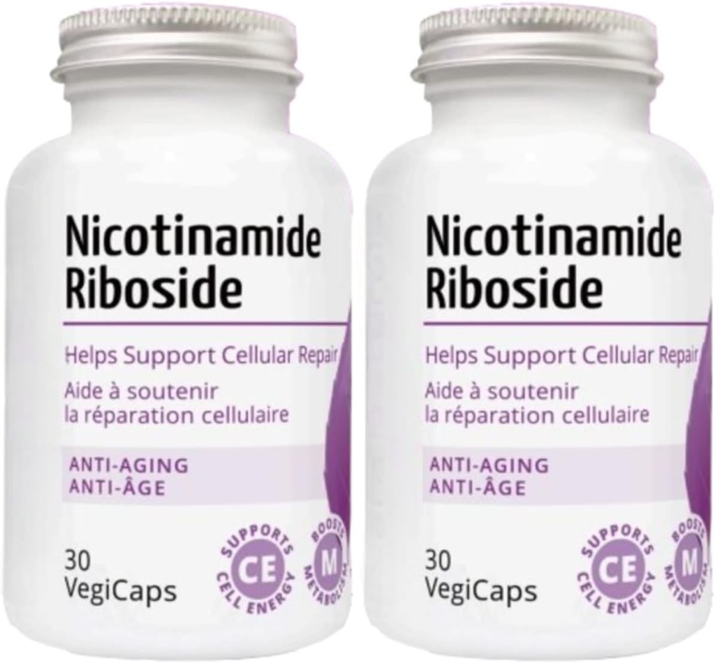 Nicotinamide Riboside - 300mg Nicotinamide Riboside (NR) per porzione, 400mg Coenzyme Q10 Ubiquinone, 30 VegiCaps per bottiglia (60 Caps - Confezione di 2)