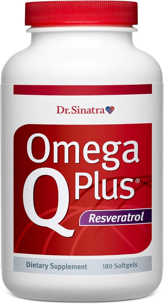 Dr. Sinatra Omega Q Plus Resveratrolo - Supplemento Omega-3 con CoQ10 e Resveratrolo - promuove il cuore completo e la salute del corpo intero per aiutare l'età bene (180 softgels)