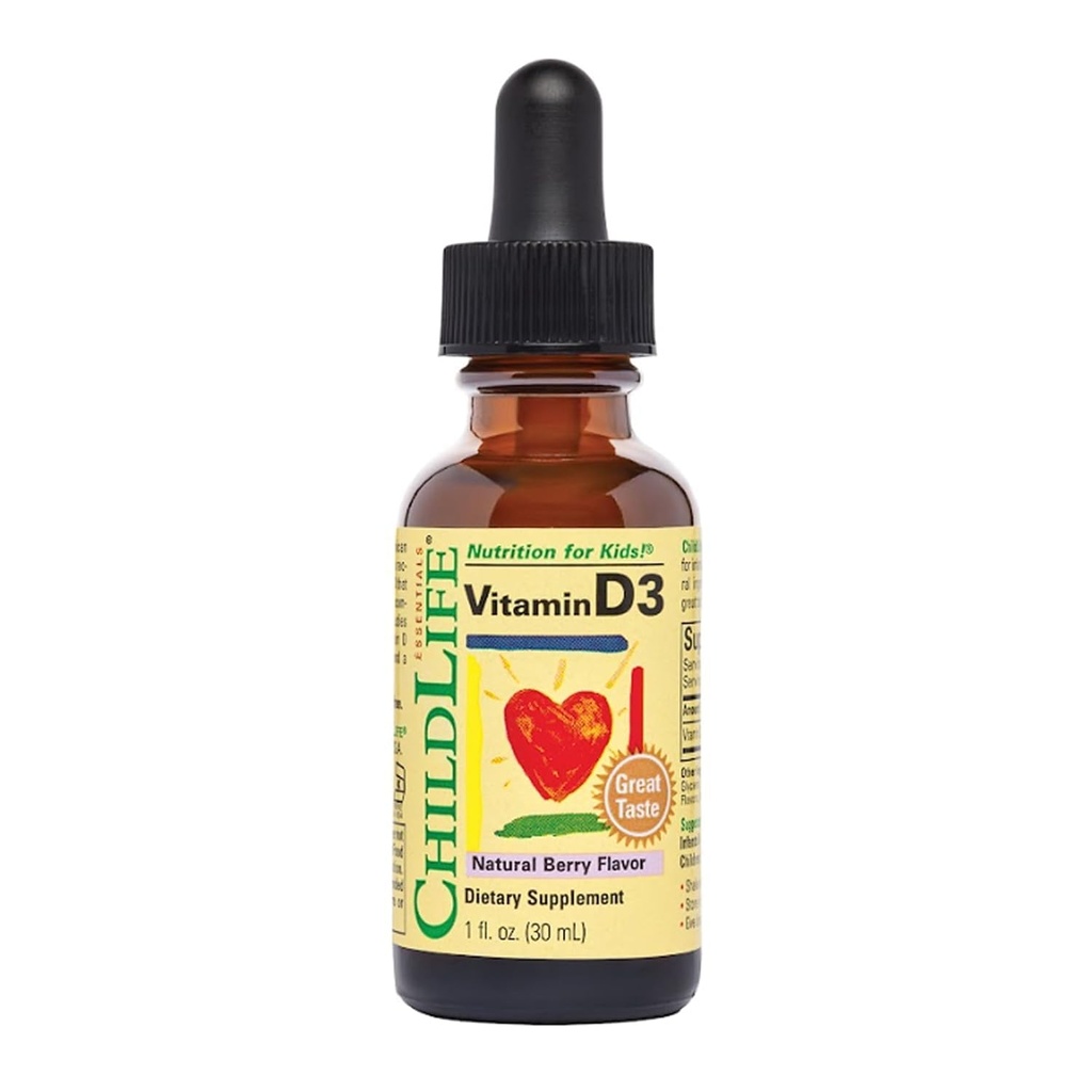 Essenziali per la vita - Vitamina D3 Bacca Mista 1 oz [Salute e Bellezza]