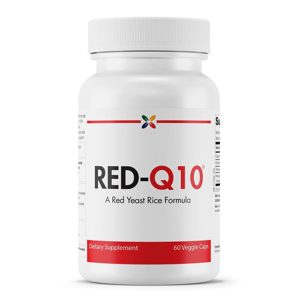 Stop Aging Now - RED-Q10 Organic Red Yeast Rice con CoQ10 - Red Yeast Rice Formula - 60 Veggie Caps