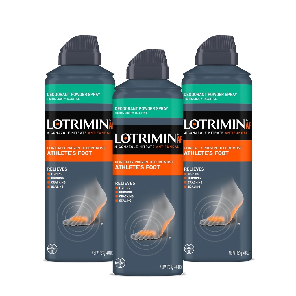 Lotrimin Deodorante Medicato Polvere Spray con Miconazolo Nitrato 2%, 4,6 oz (Pack of 3)