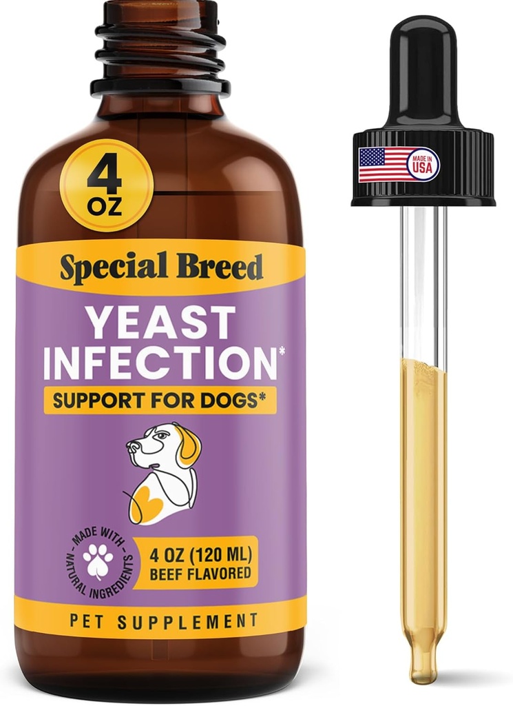 Trattamento di infezione del lievito per cani - 4 once - Soothing Itch Relief, Ear Infection Treatment, Riduce Irritation & Inflammation, 4 oz