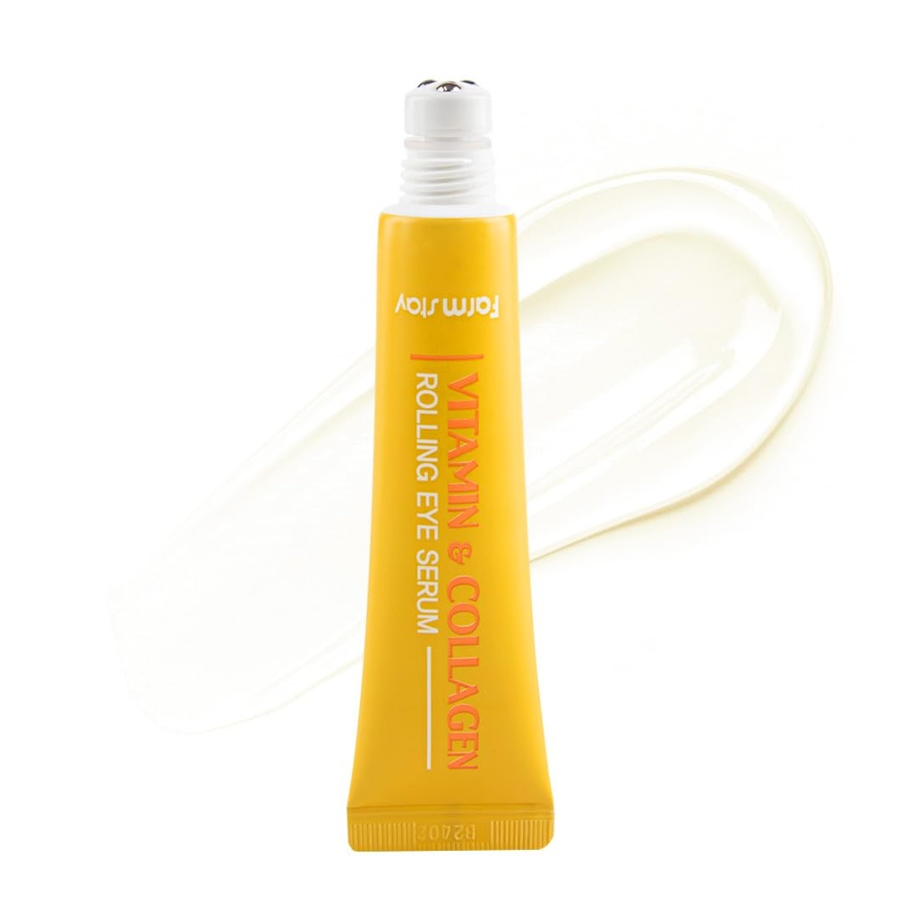 FARMSTAY Vitamin & Collagen Roll-on Eye Serum – Hydrating & Firming Eye Care, Riduce Puffiness, Dark Circles & Fine Lines – Facile da applicare Rollerball Design, 0.84 fl. oz.