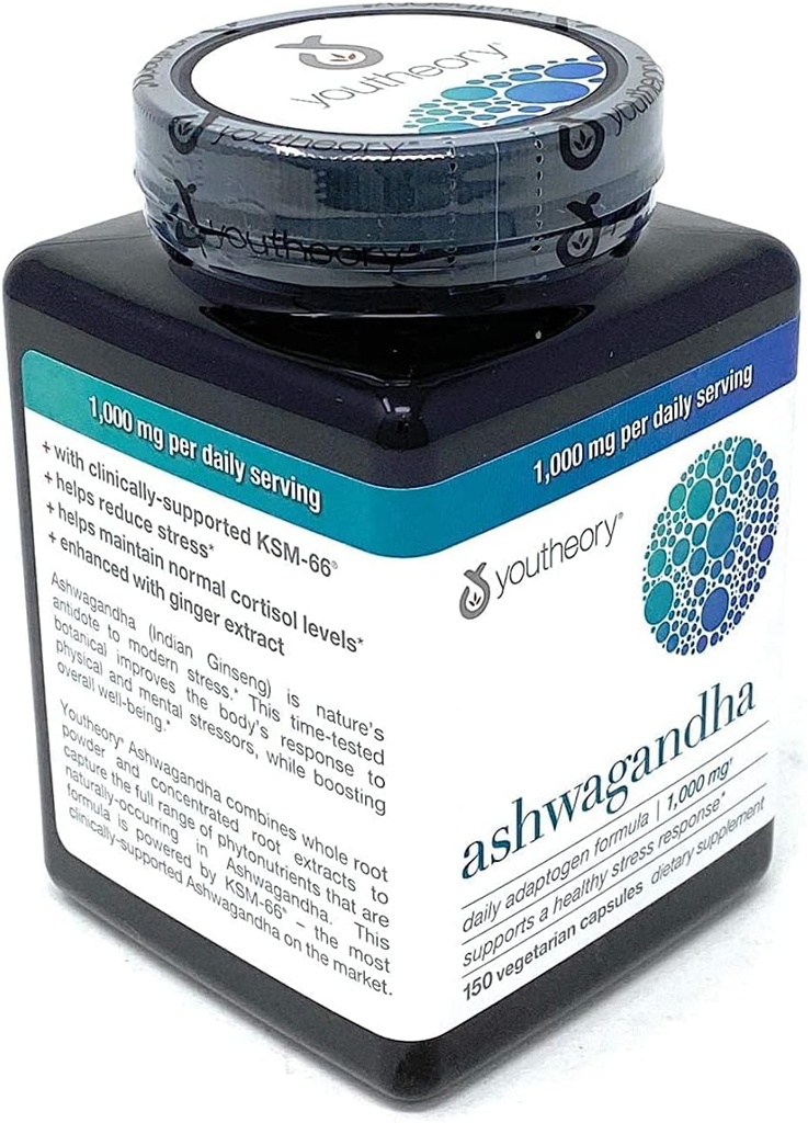Organico KSM-66 Ashwagandha Integratori Vegetariani 150 capsule, 1000mg per servizio giornaliero,Assistenza di manzo Una risposta sana di stress