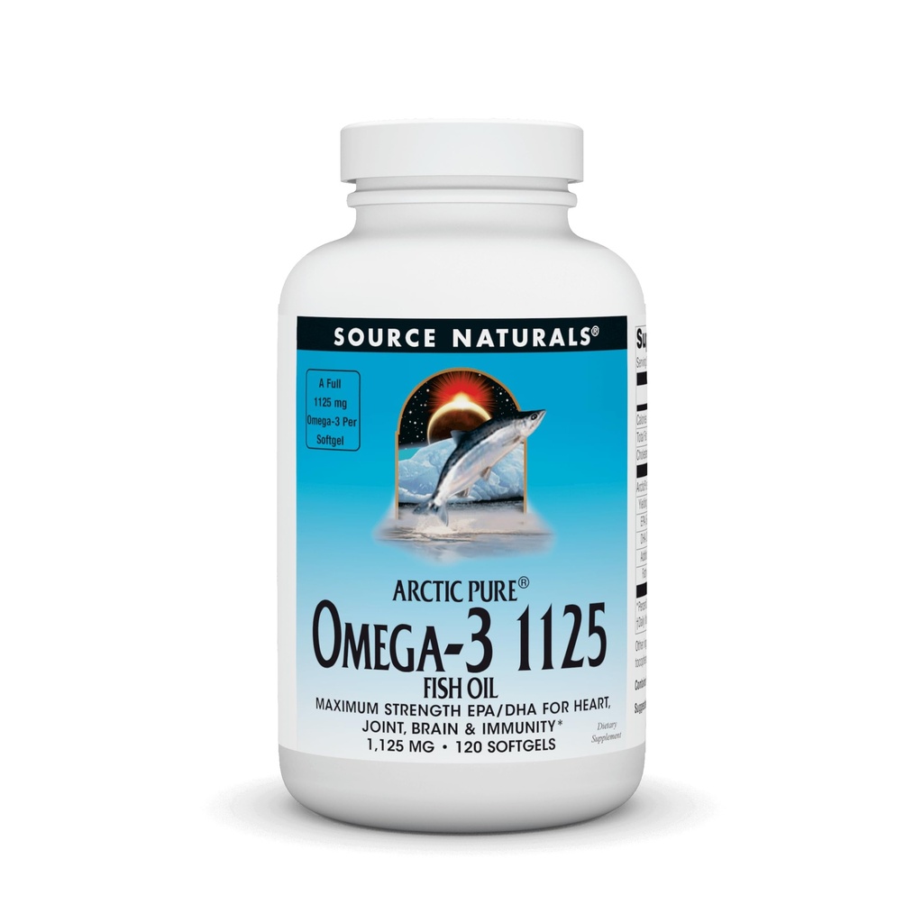 Fonte Naturals ArticoPure Omega-3 Fish Oil 1125mg Ultra Potency Massima Forza EPA + DHA per Cuore, Giunto, Cervello e Salute Immune - 120 Softgels