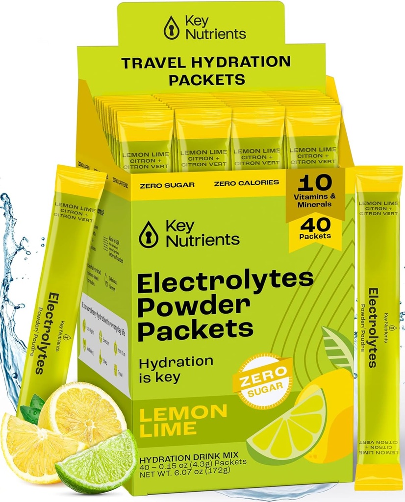 KEY NUTRIENTs Electrolytes Lime 40’s Stick Packs