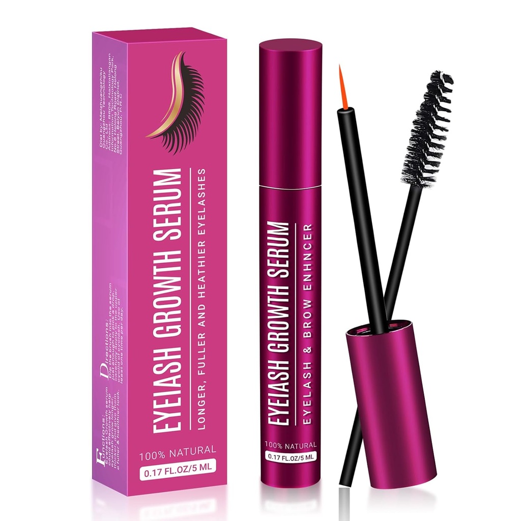 Lash Serum 5ML per la crescita delle ciglia - Formula Premium per le ciglia più lunghe, più piene e più spesse - Scatena il potere della natura per i risultati di Mesmerizzazione