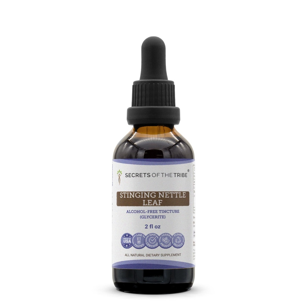 Segreti della Tribù Sting Nettle Leaf Alcohol-Free Tincture (Glycerite) 694 mg Sting Nettle (Urtica Dioica) Dried Leaf (2 Fl Oz) Allergy Relief Supplement