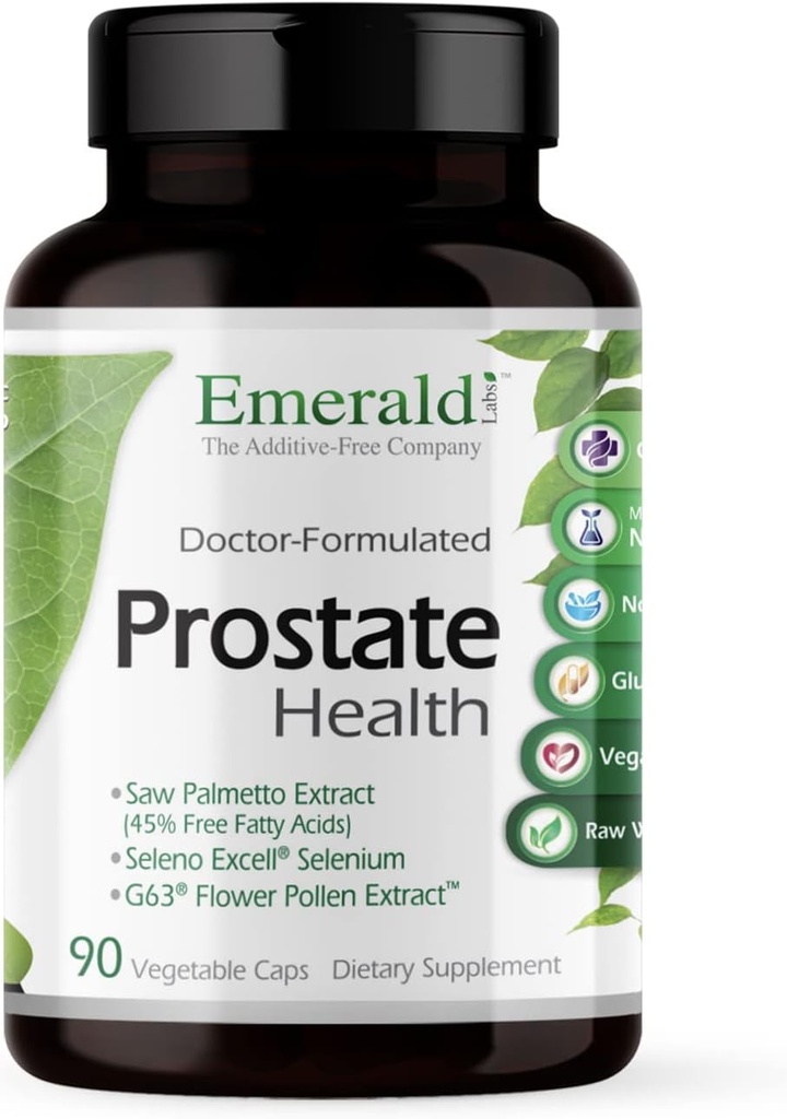EMERALD LABS Salute della prostata - Integratore di supporto della prostata con palmetto di sega, licopene, ortica e più* - Vegan & Gluten-Free - 90 capsule vegetali (30-Day Supply)