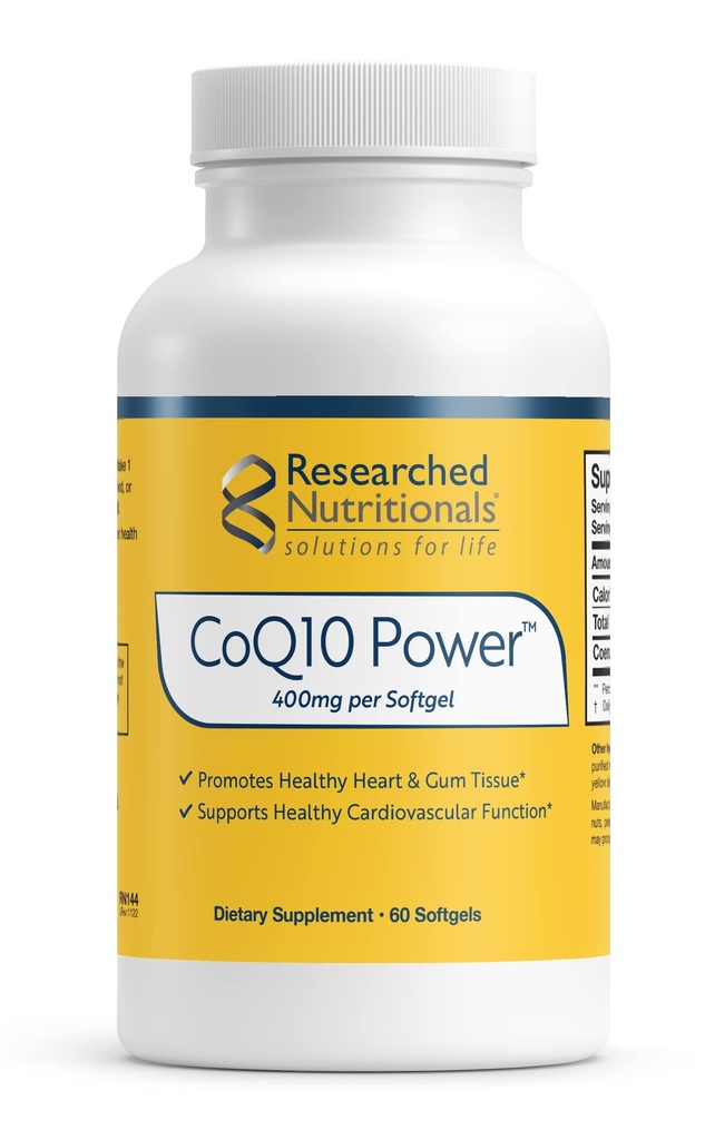 CoQ10 400mg Softgels per la salute del cuore - Therapeutic-Strength Coenzyme Q10 Supplemento - Support Natural Energy & Immune Function, Promuovi il tessuto sano della gomma (60 Softgels)