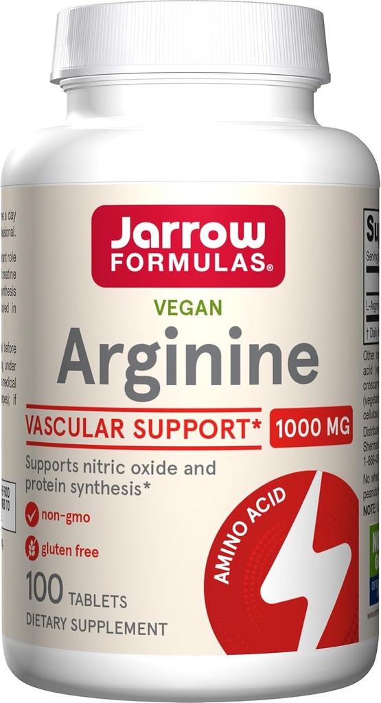 Jarrow Formulas, L-Arginina 1000 Mg Tablets, 100 Count