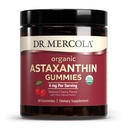 Dr. Mercola Organic Astaxanthin Gummies, 30 Serve (30 Gummies), 4 mg Per Serve, Integratore alimentare, Antiossidante e Supporto Immune, Certificato Organico, Non OGM